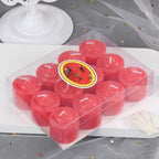 Tea Candles Round Romantic Candle Tealight Small Sweet Wedding Party 12 Pack Home 2-2.5 Hours Burn Time Votive Parties Bulk Birthday Halloween Emergency Family Dinner Hotel Ktv Bar (Red)