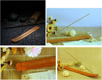 TRENDBOX 20pcs Handmade Plain Wood Wooden Incense Stick Holder Burner Ash Catcher Natural Design Buddhist