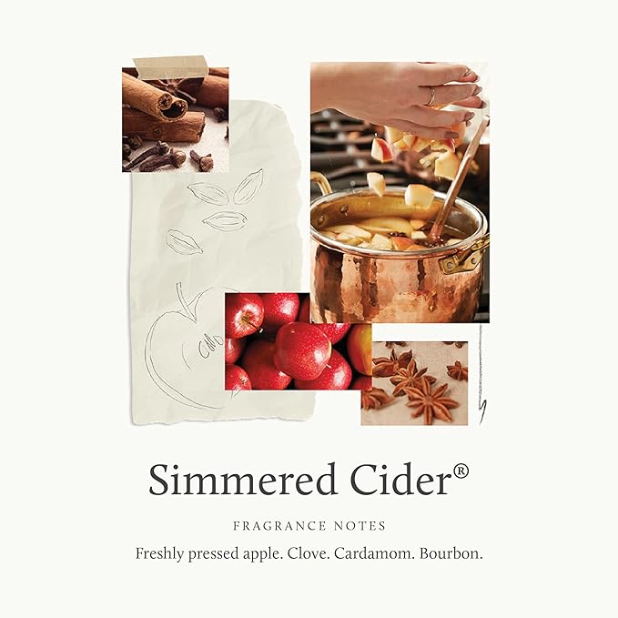 Thymes Simmered Cider Copper Candle - Warm & Spicy Apple Scented Candles for Home - Notes of Apple, Clove, and Cardamom - Luxury Gifts for Women & Men - Fall Decor (Copper Cup, 10 oz)