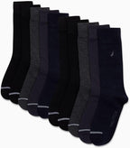 Nautica Mens Dress Socks - 10 Pack Breathable Stretch Crew-Length Work Socks for Men for Business Formal Wear (Sizes: 6-12.5)