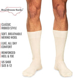 Merino Wool Mid-Calf Dress Socks for Men, Ribbed Dress Socks