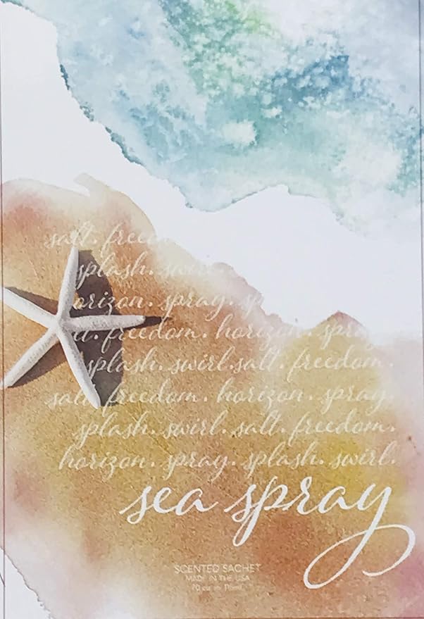 Heritage Scent Pouches – Perfect Sea Spray Fragrance - Deodorizer for Drawers, Closets, Cars and Bathrooms – Long-Lasting Fresh Scent Sachets (6-Pack)