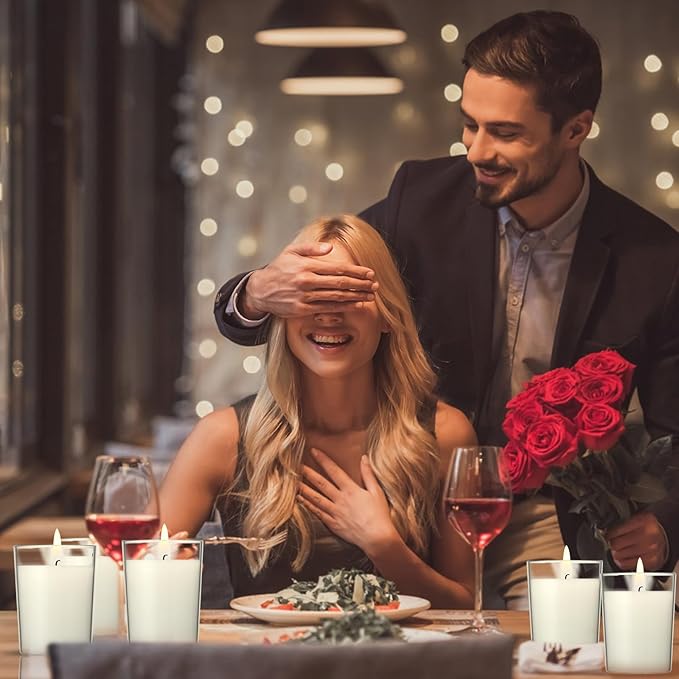 flamecan (Set of 48) Votive Candles, Unscented White Wax, for Wedding, Birthday, Party, Spa, Holiday, Home Decoration (15 Hour Burn Time)