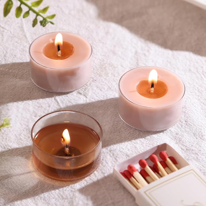 Scented Tea Lights Candles, Bayberry Crush, 16 Pack – Berry Red Scented Tealight Candles – 100% Palm Wax, 6 Hour Burn Aromatherapy Tea Light Votive Candle for Home, Holiday, Dinner