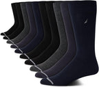 Nautica Mens Dress Socks - 10 Pack Breathable Stretch Crew-Length Work Socks for Men for Business Formal Wear (Sizes: 6-12.5)
