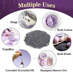 Sukh 3oz Lavender Dried Lavender - Lavender Buds Sachets for Drawers and Closets Lavender Flowers Sachet Bags Fresh Scents Lavender Sachet Bags Dried Flowers for Patry Birthday Bridal Shower Bulk