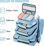 Veken 8 Set Packing Cubes for Travel Essentials, Suitcase Organizer Bags in 4 Sizes, Carry-On Luggage Accessories with Large Laundry & Hanging Toiletry Bag, Must-Have for Airplane, Road Trip & Camping