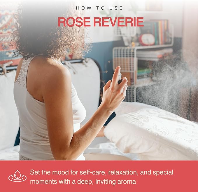 Luxurious Rose Room Spray–by Enhanced Essentials|Made with Pure Rose Essential Oil & Natural Ingredients|Indulge in a Romantic,Uplifting Floral Aura for Home,Office,Linens & Cars|100 ml (3.4 fl oz)