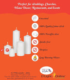 3 X 4 Inch Pillar Candles Set of 12 Bulk Event Pack Round Unscented Premium Wax White Pillar Candles for Wedding, Spa, Party, Birthday, Holiday, Bath, Home Decor (3X4 White)