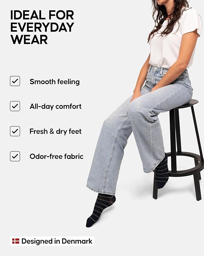 DANISH ENDURANCE Viscose Dress Socks, Premium, Soft, Breathable, Dress Socks for Men & Women, Unisex, 6-Pack