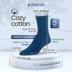 7BIGSTARS KINGDOM Men Diabetic Non-Binding Cotton Quarter Socks - 5 Pack Big Tall - Geometric, Stirpe, Dot Pattern - Sock Size 13-15 Shoe Size 12-15 XL Navy Blue, Denim Blue, Orange