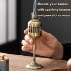 Antique Golden Magpie Lantern Incense Burner, Multi-Use Decorative Incense Holder, Elegant Zinc Alloy Craftwork, Ideal for Meditation, Relaxation, and Home Decor (Golden Magpie)