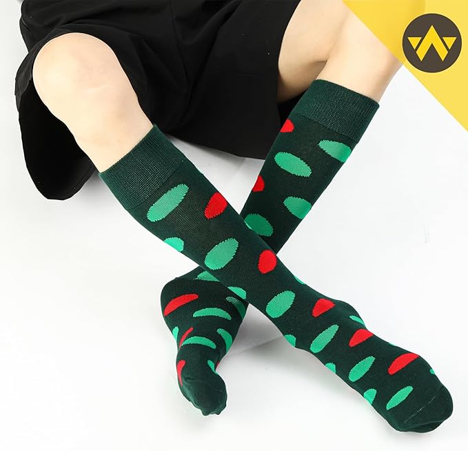 WANDER Men's Dress Socks Cotton Thin Classic Lightweight Socks 6/8 Pairs Solid & Patterned Soft Breathable Socks