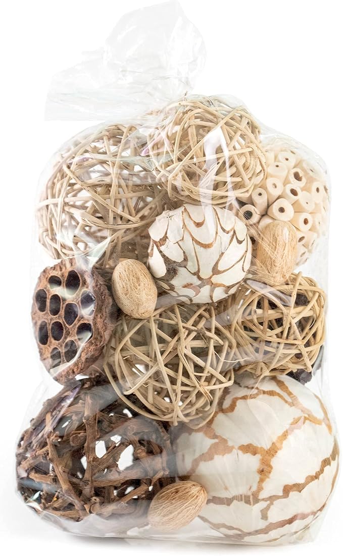 ANDALUCA Natural Tones Vase & Bowl Filler Decorative Balls (Natural Orbs)