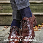 Merino Wool Dress Socks for Men – Over-the-Calf, Ribbed Wool Dress Socks for Size 8-12 – Breathable, Reinforced Heel and Toe
