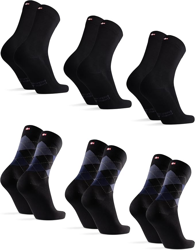 DANISH ENDURANCE Viscose Dress Socks, Premium, Soft, Breathable, Dress Socks for Men & Women, Unisex, 6-Pack