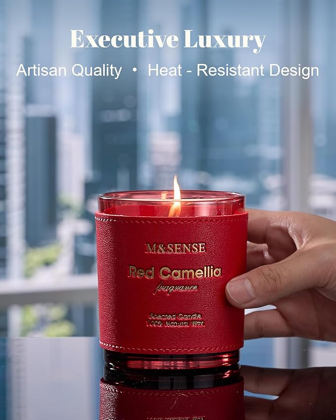 M&SENSE Citrus Floral Scented Soy Candles, Naturally Scented Vegan Soy Candle, 10oz 42-Hour Long Last Burning Time, No Toxin Bathtub Relaxing Stress Relief Home Fragrance for Women and Man