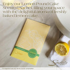 Lemon Poundcake Scented Sachets Pack of 6, Everyday - Long-Lasting Scented Bags, Home Fragrance, Air Freshener & Deodorizer for Closet, Room, Drawer, or Cars, Made in USA