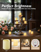 Homemory 100Pack Flickering Flameless Votive Candles, 200+Hour Electric Fake Candles, Battery Operated LED Tealight for Wedding, Outdoor, Table, Festival (Warm White,Battery Included)
