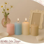 Biedermann & Sons 45-Hour Long Burning Unscented Pillar Candles, Ivory, 3 x 4 Inch - Set of 6