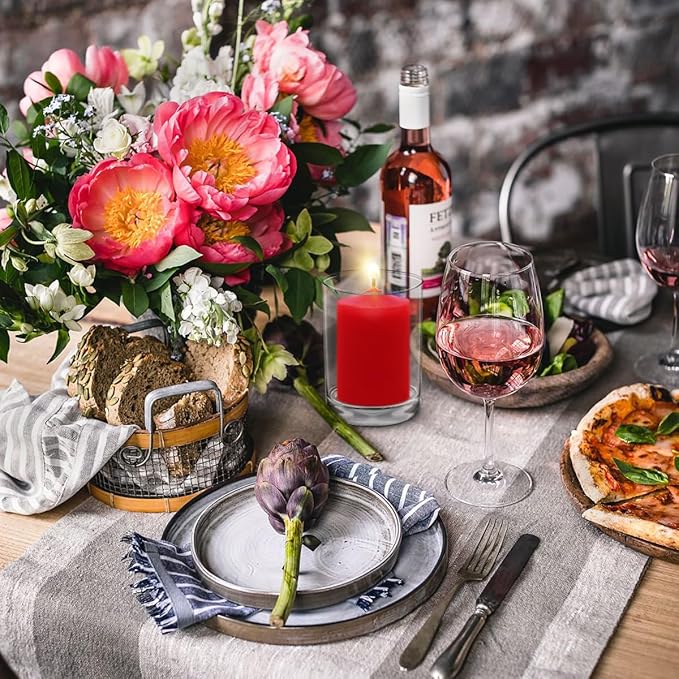 24 Packs Red Colored Votive Candles, Unscented Small 1.5 Inch Diameter 2.0 Inch Tall Wax Candles for Wedding, Party & Home Dinner Table Decoration - 12 Hour Burn Time