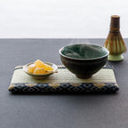 Asayu Mini Tatami mat Made of Real Igusa Rush Grass, Made in Japan, for Bonsai, Doll Stand, Coaster, Incense Holder (Blue)