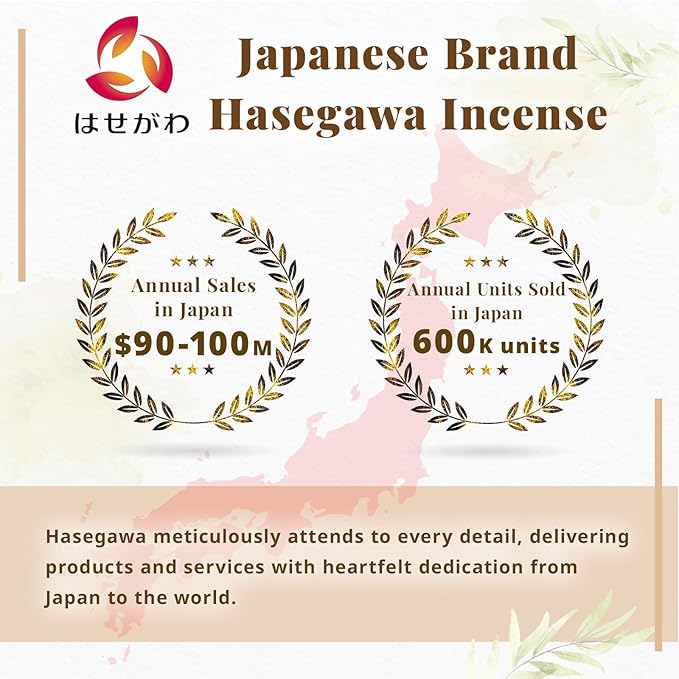 Hasegawa Hyakurakuko Premium Japanese Sandalwood Incense - Long Type, 40 Sticks with Aluminum Holder, 20-30 Min Burn Time, Made in Japan 線香 百楽香 (Lotus)