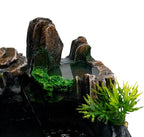 Rockery Stream Tabletop Fountain with Atomizer,Water Pump,LED Light Zen Meditation Indoor Waterfall Feature Indoor Relaxation Desktop Fountain for Home Office Bedroom Decoration (A)