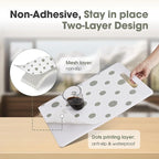 Drawer and Shelf Liner, Non-Slip Kitchen Cabinet Liners Non-Adhesive Thick Strong Grip Waterproof Washable Mats Protect Dresser Shelves Cupboard Bathroom Cabinets, Polka Dot, 18 in X 10 FT