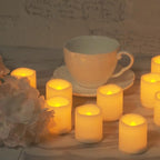 CANDLE CHOICE Battery Operated Flameless Votive Candles with Timer, Small Timing LED Candle Lights with Automatic Built-in Daily Cycle Timer, 6-Hour on 18-Hour Off, Pack of 24, Batteries Included