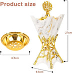 Bakhoor Burner, Charcoal Incense Burner, Frankincense Resin Incense Holder for Yoga, Spa Aromatherapy, Office & Home Decor Gifts 10.6" inches Tall (White)