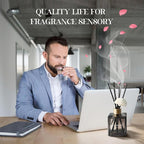 Reed Diffuser Set, 6.1 oz (180 ml) Tropical Fruit Scented Diffuser with Sticks Long-Lasting Home Fragrance Reed Diffuser for Home Room Office Bathroom Shelf Decor