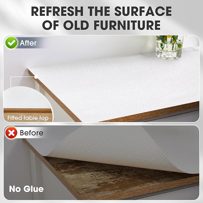 Shelf and Drawer Liner, Kitchen Cabinet Liners Non-Adhesive Non-Slip Waterproof Washable Mats, Protect Dresser Shelves, White, 12 in X 10 FT