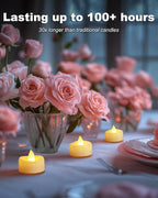 5plots Flameless Candles, 150Pcs Tea Lights Candles Battery Operated, Flameless Tealight Candles, Electric Tea Lights Votive Candles - Ivory - 1.5" x 1.25"- No Flicker