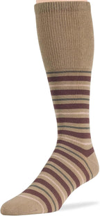 7BigStars Men's Diabetic Extra Wide Cotton Dress Business Mid Calf Socks - 5 Pack Large - Argyle, Stripe, Geometric - Sock Size 10-13 Shoe Size 9-12 L Khaki, Brown