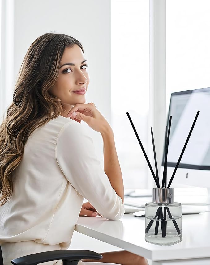 200 Black Reed Fiber Diffuser Sticks,Diameter 3.5mm, Length 190mm (7.48 inches), Suitable for Various Essential Oils and Perfume, Lasting, Stable and Diffusing Fragrance