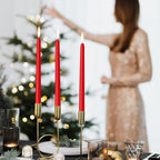 30 Pack Red Taper Candles - Taper Candles 10 Inch Dripless, Smokeless & Unscented - 8 Hours Long Burning - Hand Poured Tall Candlesticks - Ideal for Weddings, Dinner Parties, and Home Decor