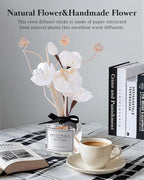 9 Pcs Reed Diffuser Sticks, Reed Fragrance Diffuser Flowers Set, Natural Rattan&Handmade Flower Refill Replacement Sticks, House Bedroom Office Decor