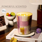 HomeLights Citrus Lavender Scented Candles | 34oz Soy Candles Scandinavian Minimalist Design 3-Wick Large Candle Jars | Ideal Candle Gifts for Events, Home Decor Stress, Relief & Relaxation