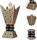 Bakhoor Incense Burner, Oud Frankincense Resin Burner 8.85Inches Tall,Charcoal Incense Burner - for Yoga, Spa Aromatherapy, Office & Home Decor (Trophy Shape) (Black)