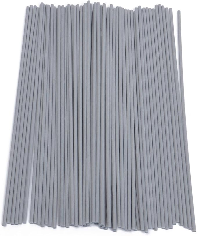 Resafy Reed Diffuser Sticks, Jecnovo Pack of 100 Fiber Sticks with Handmade Linen Bag, Safe and Non-Toxic, 9 Inches Long 3mm Diameter Aromatherapy Diffusers for Home, Spa and Office(Grey)