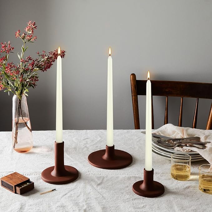 20 Pack Ivory Taper Candles 12 Inch Tall 3/4 Inch Thick Burn 10 Hours