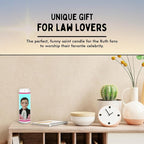 Ruth Celebrity Glass Jar Candle – Unscented Handmade Soy Wax Votive Candle – Unique Gift for Bader Ginsberg Fans & Law Lovers – Home Decor Collectible for Living Room & Office – 8 Inch