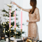 30 Pack Pink Taper Candles - Taper Candles 10 Inch Dripless, Smokeless & Unscented - 8 Hours Long Burning - Ideal for Weddings, Dinner Parties, and Home Decor