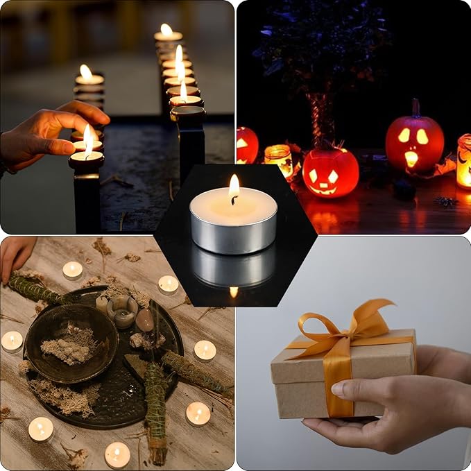 100 Pack Soy Tealight Candles - 100% Natural Soy Wax,4 Hours Long Burning,Unscented White Tea Candles Bulk for Party Centerpieces,Sabbath,Wedding