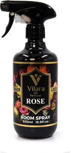 Vilara US Room Spray Freshener – Long-Lasting Luxury Perfume Scent, Linen & Fabric Spray for Bedding, Furniture, Home & Bedroom Aromatherapy – 16.9 fl oz (Rose)