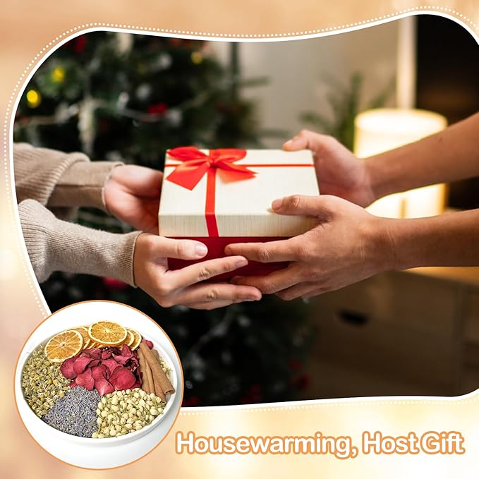 Potpourri Simmering, Sweet Dreams Stovetop Potpourri with Jasmine, Lavender, Rose, Orange, Chamomile and Cinnamon, Simmer Pot Ingredients for Home Fragrance, Housewarming, Hostess Gift