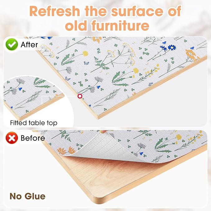 Drawer and Shelf Liner, Non-Slip Kitchen Cabinet Liners Non-Adhesive Thick Strong Grip Waterproof Washable Mats Protect Dresser ShelvesCabinets, Flower, 12 in X 20 FT