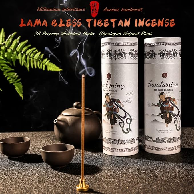 Tibetan Incense Stiks - Himalayas Natural Organic Incense - Including 180 Sticks and 1 Brass Incense Holder Long Time Lasting for Meditation, Yoga, Reiki, Aromatherapy Energy Cleansing