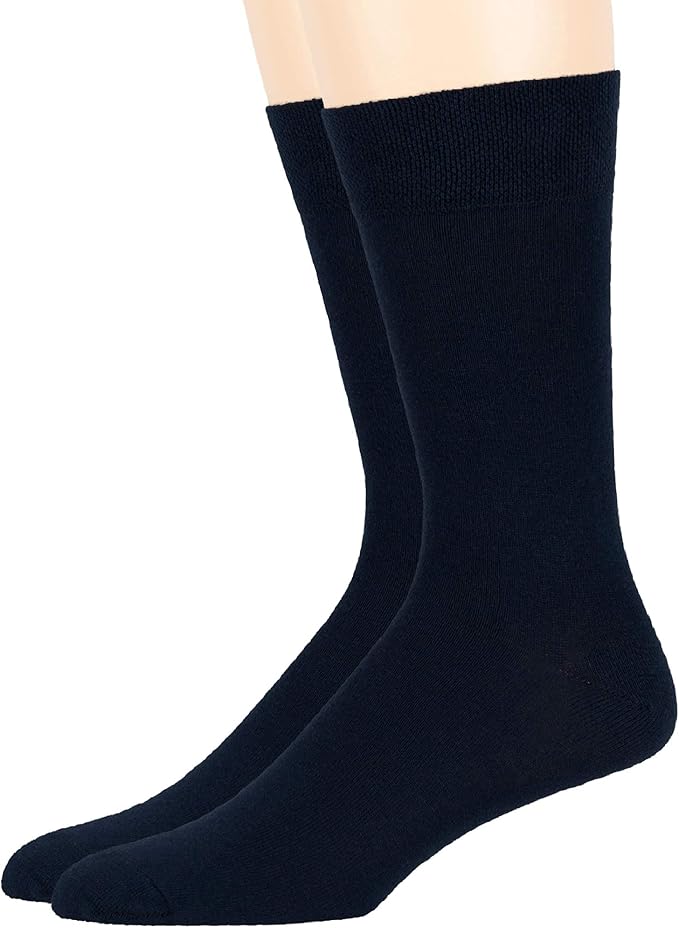 7BigStars Mens Dress Socks – 6 Pairs Crew, Soft Stay Up, Cotton Comfort for Business, Office, Big and Tall, Breathable